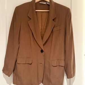 Vintage-Inspired Women's Brown Blazer Jacket